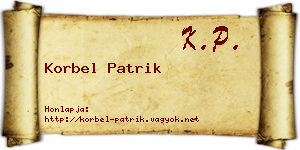 Korbel Patrik névjegykártya