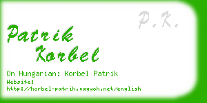 patrik korbel business card